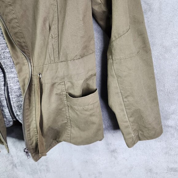 Womens Love Tree Large Olive Green Utility Jacket w/ Sweater Insert Full Zip L - Picture 5 of 13